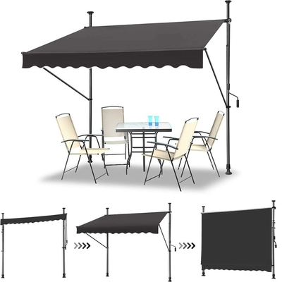 อลูมิเนียมกราฟมือ ถอดถอน Patio Awning สําหรับระเบียง ความสูงและมุมปรับ
