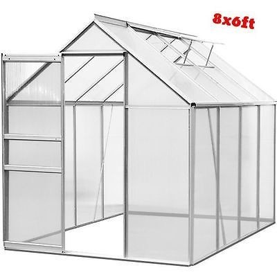 ไม่เคลือบโครงการสรุป 6ft X 8ft สวนใหญ่เรือนกระจกสําหรับการทําสวนกลางแจ้ง